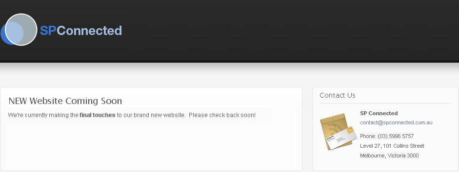 SP Connected - Website Coming Soon